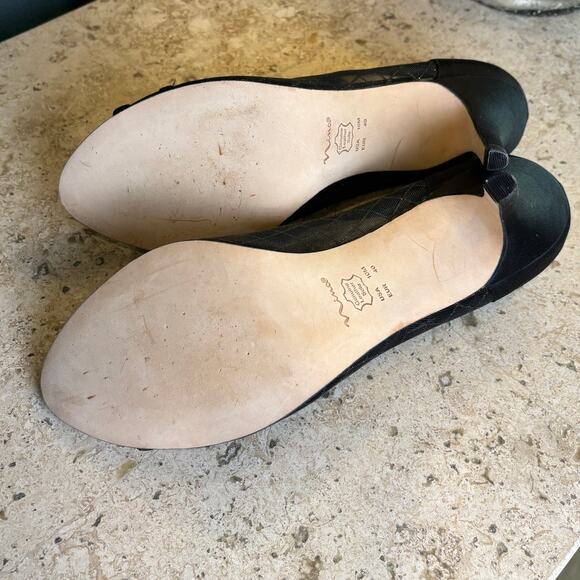 Nina Womens Black Mesh Shimmer Satin Peep Toe 3 1/2" Heel Pump Size 10 - Picture 6 of 6